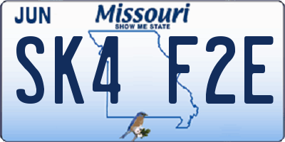 MO license plate SK4F2E