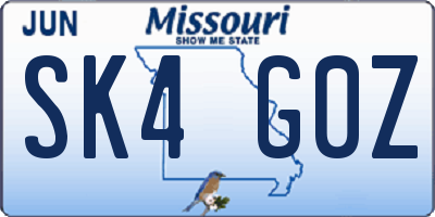 MO license plate SK4G0Z