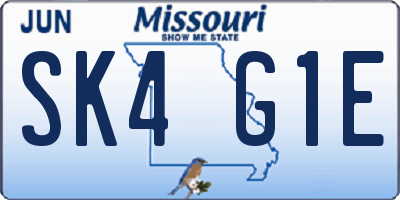 MO license plate SK4G1E