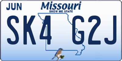MO license plate SK4G2J