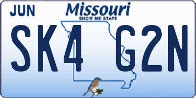 MO license plate SK4G2N