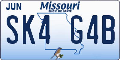 MO license plate SK4G4B