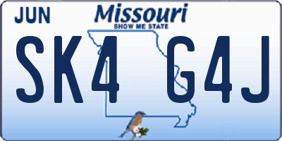 MO license plate SK4G4J