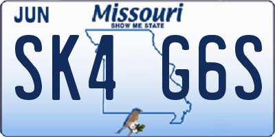 MO license plate SK4G6S