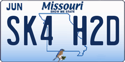 MO license plate SK4H2D