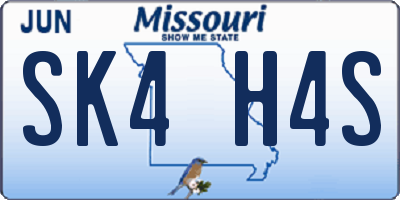 MO license plate SK4H4S