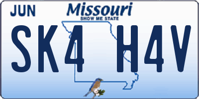 MO license plate SK4H4V