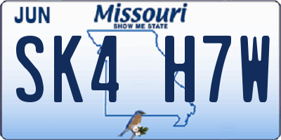 MO license plate SK4H7W