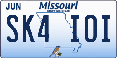 MO license plate SK4I0I