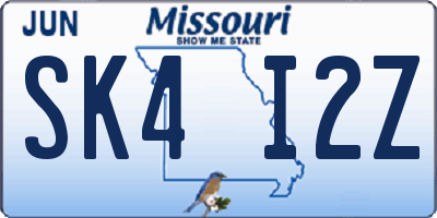 MO license plate SK4I2Z