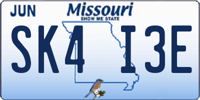 MO license plate SK4I3E