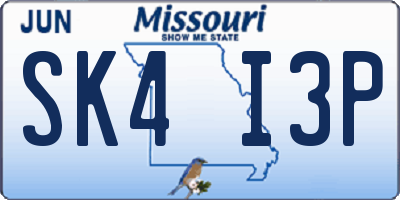 MO license plate SK4I3P