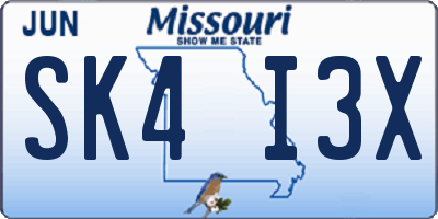 MO license plate SK4I3X