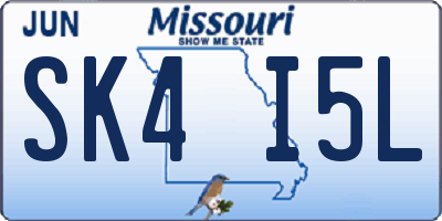MO license plate SK4I5L