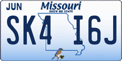 MO license plate SK4I6J