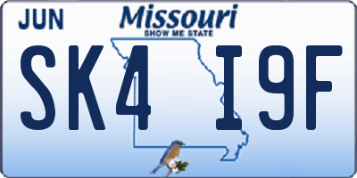 MO license plate SK4I9F