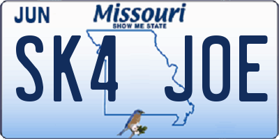 MO license plate SK4J0E