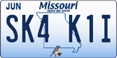 MO license plate SK4K1I