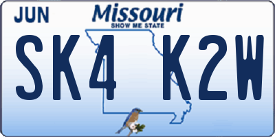 MO license plate SK4K2W