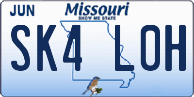 MO license plate SK4L0H