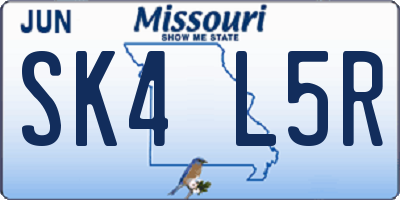 MO license plate SK4L5R