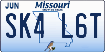 MO license plate SK4L6T
