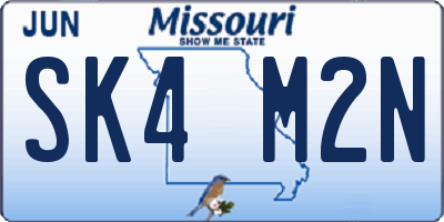 MO license plate SK4M2N