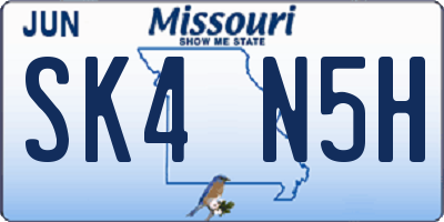 MO license plate SK4N5H