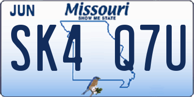 MO license plate SK4Q7U