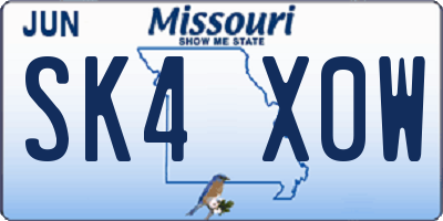 MO license plate SK4X0W