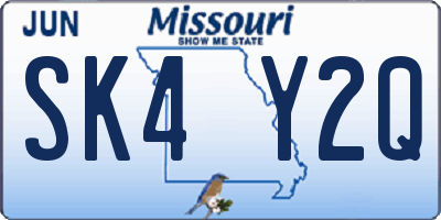 MO license plate SK4Y2Q