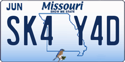 MO license plate SK4Y4D