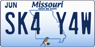 MO license plate SK4Y4W