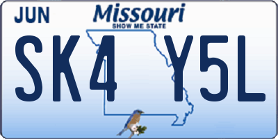 MO license plate SK4Y5L