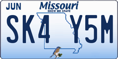 MO license plate SK4Y5M