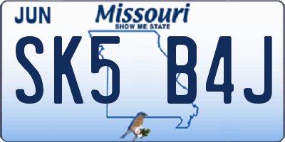 MO license plate SK5B4J