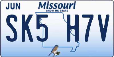 MO license plate SK5H7V