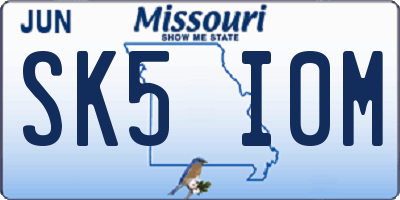 MO license plate SK5I0M