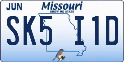 MO license plate SK5I1D