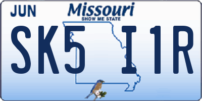 MO license plate SK5I1R