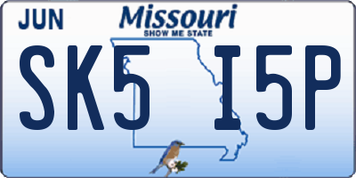 MO license plate SK5I5P