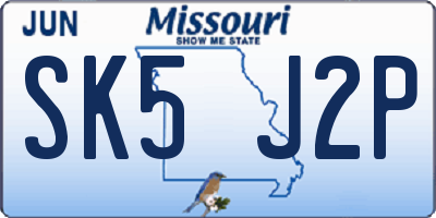 MO license plate SK5J2P