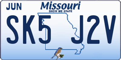 MO license plate SK5J2V