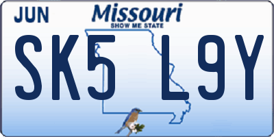 MO license plate SK5L9Y