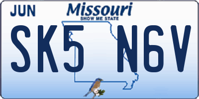 MO license plate SK5N6V