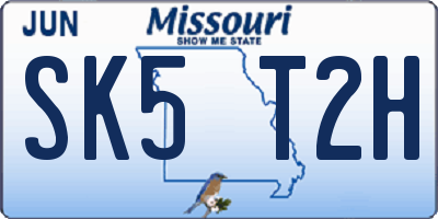 MO license plate SK5T2H
