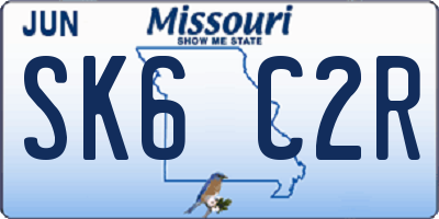 MO license plate SK6C2R