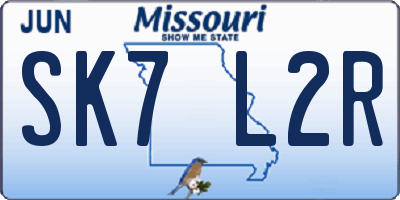 MO license plate SK7L2R