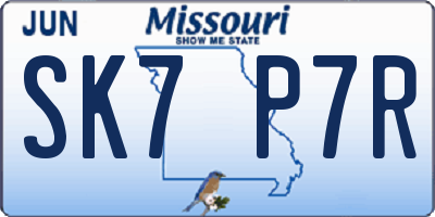 MO license plate SK7P7R