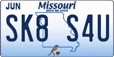 MO license plate SK8S4U